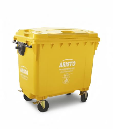 Image of ARISTO Big Plastic Wheeled Dustbin with Lid 660 Litre Yellow