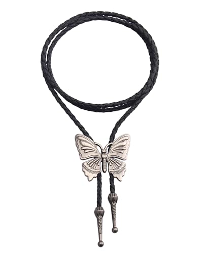 Image of GelConnie Native American Bolo Tie Rodeo Cowboy Leather Necktie Western Necklace Costume Accessories for Men,Women