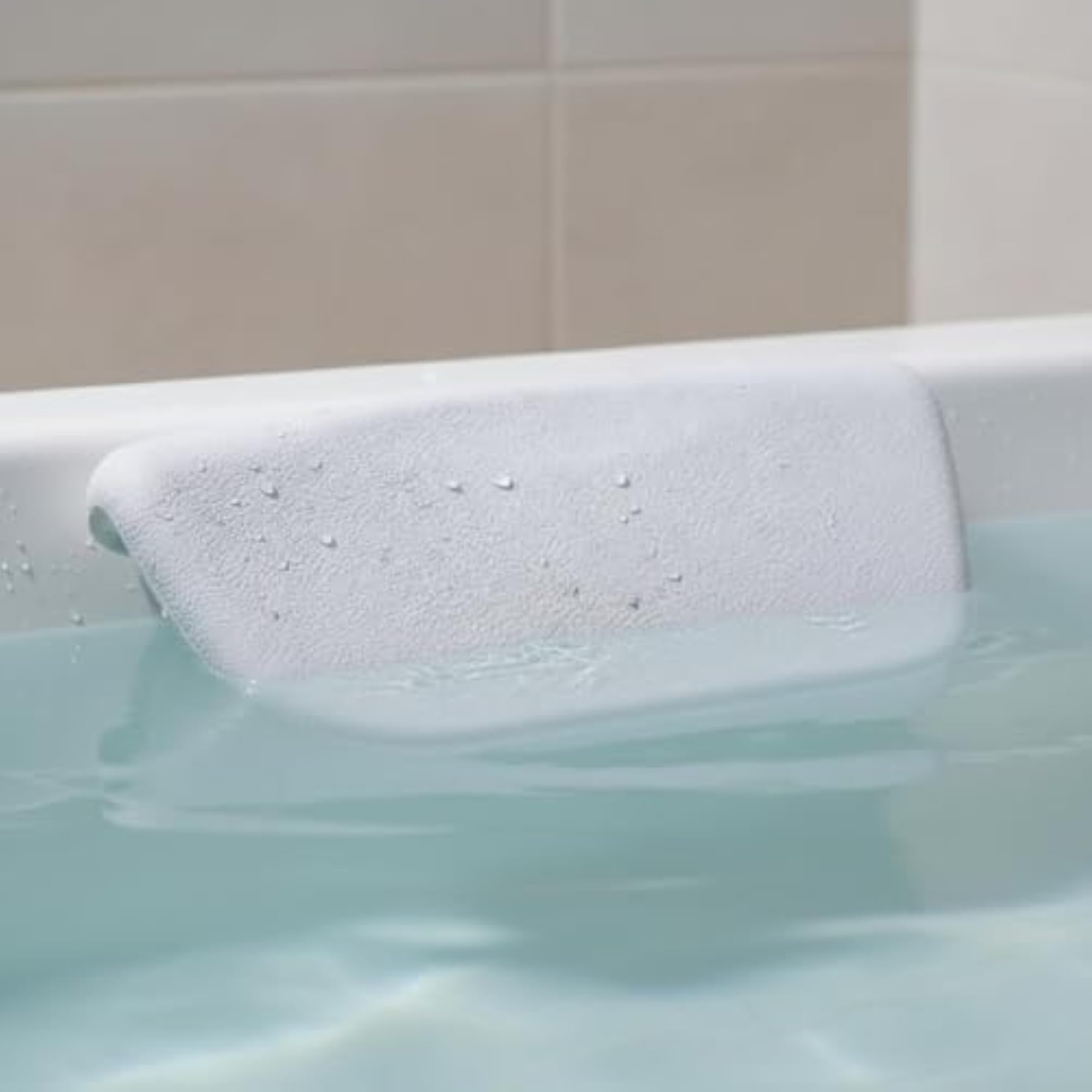 Bathtub Headrest Pillow Waterproof with Neck Support, Black