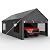 JAMFLY Carport, 12x20 ft Heavy Duty Carport Canopy with Roll-up Windows, Portable Garage with Removable Sidewalls & Doors, Car Canopy with All-Season Tarp for Car, Truck, Boat