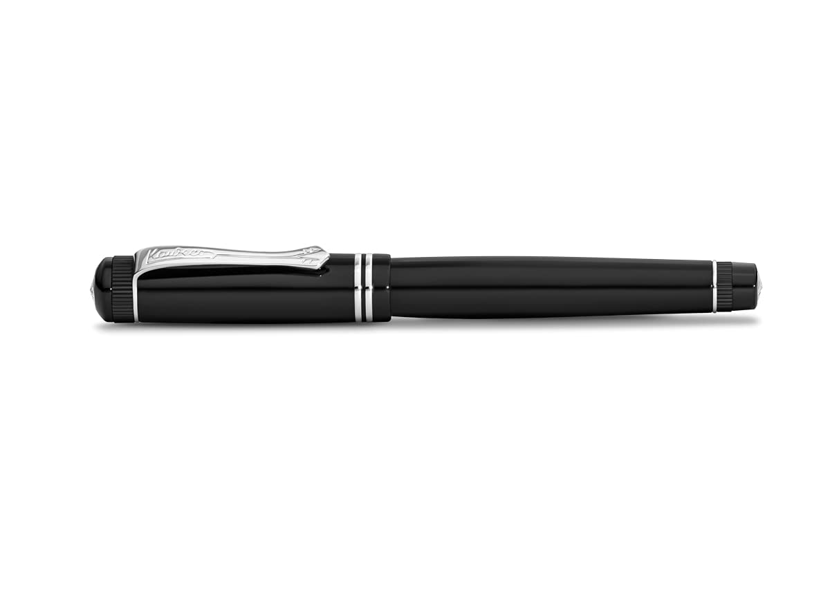 Kaweco Penna a sfera nostalgica DIA2 cromata, esclusivo gel roller con mina piacevole, con elegante cofanetto, strumento di scrittura di lusso con elementi decorativi, cromato