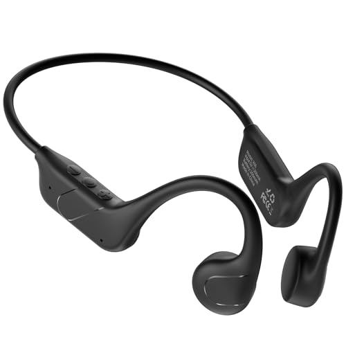Bone Conduction Headphones Upgrade Bluetooth 6.0 Open Ear Earbuds with Mic, Balanced Audio, Reduced Sound Leakage, IP54 Waterproof Secure Fit, Wireless Sports Headphones for Running, Workout & Cycling