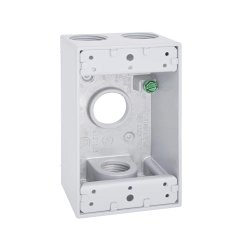 Image of Sigma Engineered Solutions 14251WH Weatherproof 1 /2 inch 4 Hole 1-Gang Box, WH
