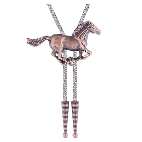 Image of HUABOLA CALYN Bolo Tie for Men Women, Native American Turquoise /Longhorn Bull /Eagle /Horse Bolo ties,Western Tie Costume