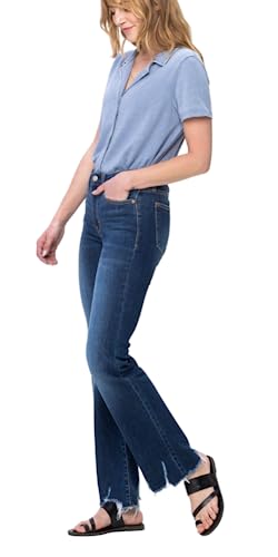 Judy Blue Mid Rise Dark Wash Frayed Hem Bootcut3