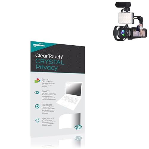 BoxWave Screen Protector Compatible With VETEK Video Camera 8k Camcorder (A06) - ClearTouch Crystal Privacy (2-Pack), Privacy Screen Protector Flexible Film Clear