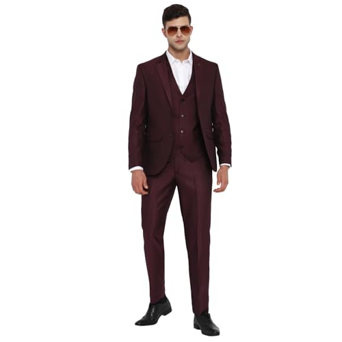 Image of Turtle Men 100% Cotton Notch Lapel Collar Tailored Fit Three Piece Party Suits