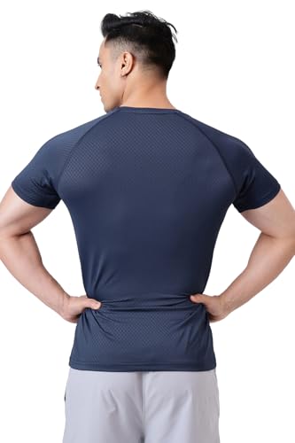 Image of FUAARK Grain Men's Slim Fit Heavyweight Stretchable Raglan Sleeves Gym & Workout Tshirt