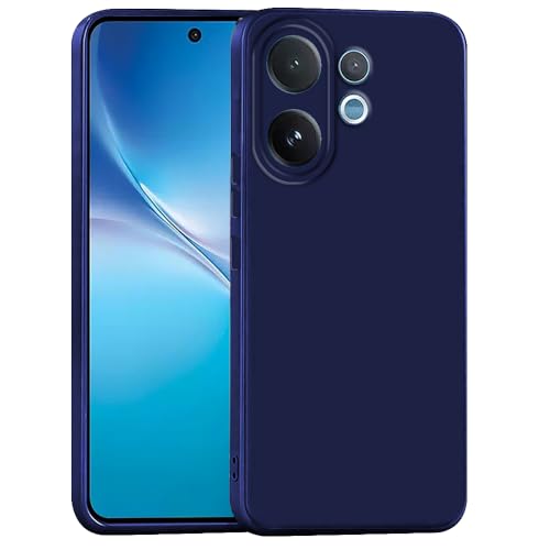 Image of Back Cover for Vivo V60 5G / V60e 5G / T4 Pro 5G | Full Camera Protection | Premium Liquid Silicon Case | Flexible Bumper Case for Vivo V60 5G / V60e 5G / T4 Pro 5G (Dark Blue)