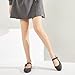 BABUDOG Womens Mary Jane Flats with Strap,Faux Suede Black Flats Shoes,Flats Shoes Women Dressy Comfortable(Grey 07)