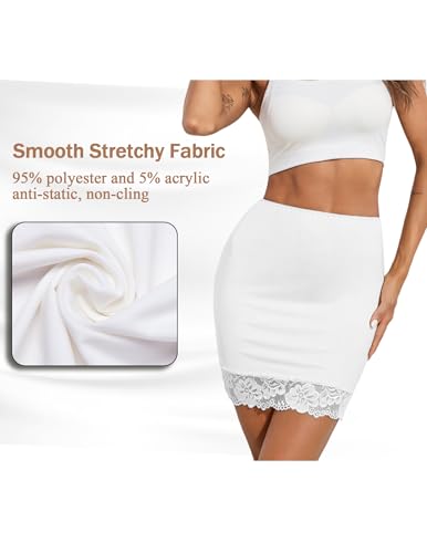 Image of Avidlove Half Slips for Women Under Dress Non Cling Floral Lace Trim Above Knee Half Slips