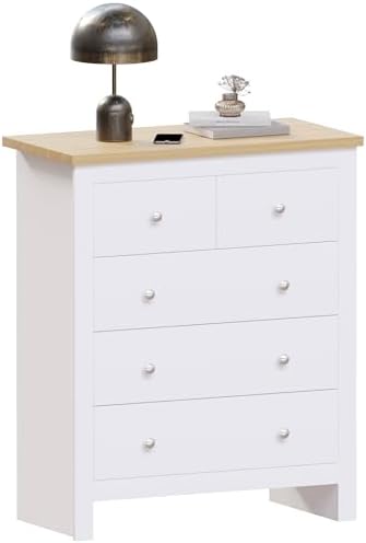 Vida designs arlington cassettiera a 3+2 cassetti legno ingegnerizzato