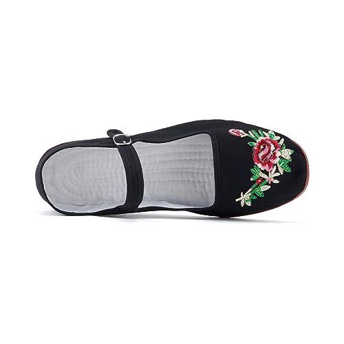 Image of Womens Classic China Flats, Casual China Doll Shoes, Cotton Mary Janes, Chinese Tai Chi Shoes