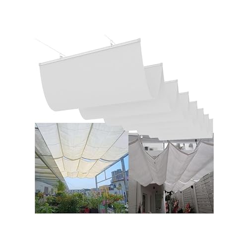 Auvent de pergola rétractable à vagues pour toit terrasse 1,3x4m - 2