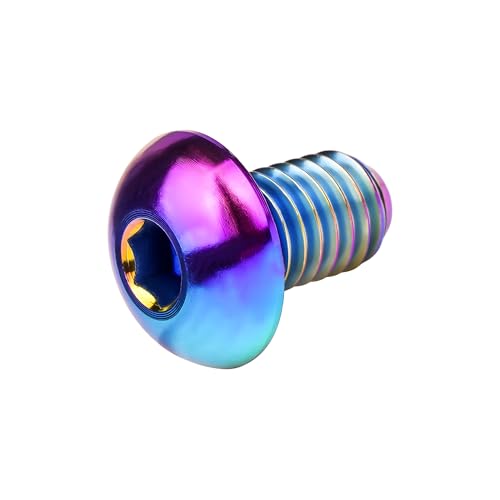Image of Titanium Bolt M4x6 8 10 12 15 20mm Hex Head Screws for Bicycle Pack of 4 (Rainbow, M4x6mm)