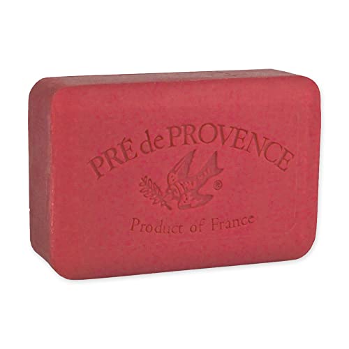 Image of Pre de Provence Artisanal Soap Bar, Enriched with Organic Shea Butter, Natural French Skincare, Quad Milled for Rich Smooth Lather, 8.8 Ounce, Raspberry