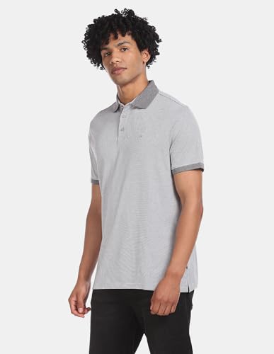 Image of Calvin Klein Men's Liquid Touch Polo Stripe with UV Protection