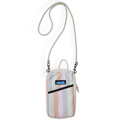 KAVU Essential Case Zip Crossbody Wallet with Rope Strap, Serene Stripe
