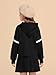 Haloumoning Girls Fashion Hoodies Kids Cute Striped Long Sleeve Crop Tops Hooded Sweatshirts 5-14 Years Black