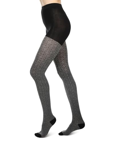 Image of MeMoi Women's Flattering Floral and Circular Pattern Sweater Tights