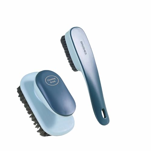 2-Pack Ergonomic Shoe & Laundry Scrub Brush Set - Stiff Bristle Cleaning Brush for Shoes, Stains...
