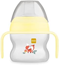 MAM Starter Cup Kubek edukacyjny dla niemowląt (150 ml) z antypoślizgowymi uchwytami, lis od 4 miesiąca życia