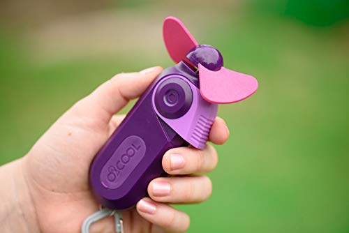 O2Cool Sport Misting Fan - Portable Pocket Size Battery Powered Cooling Fan With Carabiner Clip (Raspberry) 2 Pack #TOP6