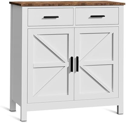 Mid-Century Modern Farmhouse Storage Cabinet, Stylish Buffet for Living Room & Dining Room, Versatile STO Cabinet with Ample Storage Space