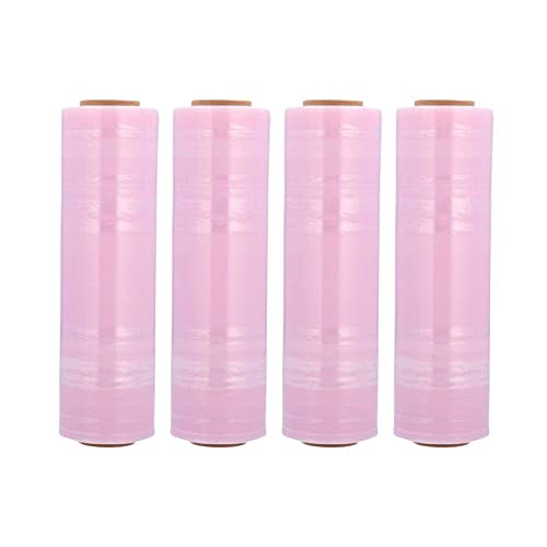 Packagingsuppliesbymail ZHA1880ASCT-1 Psbm Anti-Static Stretch Wrap, 4 Pack, 18 Inch X 1500 Feet, 80 Gauge, Pink, Down Gauge Large Plastic Cling Film thumb #1