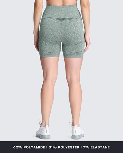 Aoxjox Seamless Workout Biker Shorts for Women High Waisted Exercise Athletic Gym Booty Running Yoga Short 5"