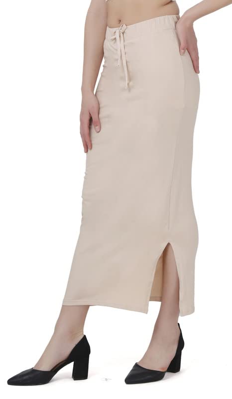 Image of Lycra Blend Cotton Saree Shapewear Petticoat for Women and Girls, Skirts Shapewear Dress for Saree