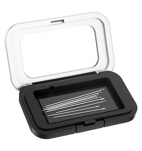 Needle Storage, 3 Inch Magnetic Needle Holder with Clear Acrylic Lid, Secure & Visible Sewing Needle Storage for Quilting, Crafts, Small Pins (Strong Hold)