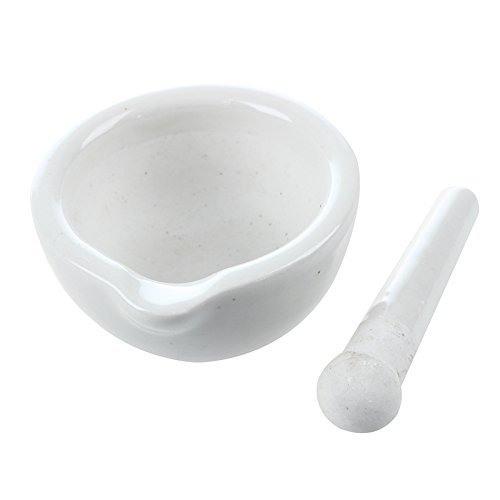 TOOGOO (R) 6ml porcelana maja y mortero de mezcla de pulido juego de tazones -, color blanco