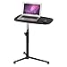 Produktbild hjh OFFICE 674010 Laptoptisch Stand Schwarz Kleiner Beistelltisch Laptopständer mit Rollen, höhenverstellbar