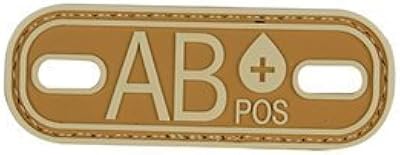 5ive Star Gear Blood Type AB+ Morale Patch, Coyote/Tan