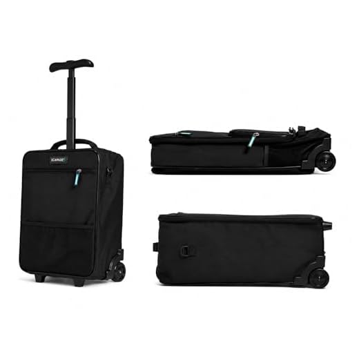 SCAPADE AirMini Underseat Kabinengepäck 40x30x20 cm – Ultraleichter Faltbarer Trolley, Ryanair kostenloses Handgepäck, kompakter Koffer mit Rollen, Frontfach, wasserabweisend