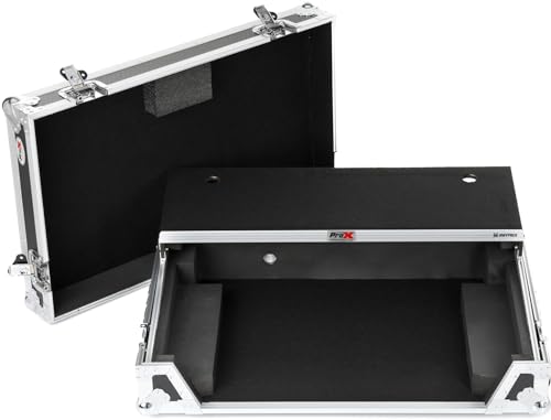 ProX XS-DDJREV7 WLT ATA Style Flight Case for Pioneer DDJ-REV7 DJ Controller with Laptop Shelf Wheels and 1U Rackspace