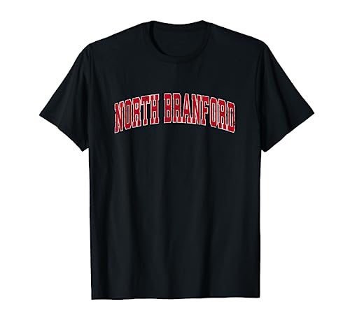 North Branford Connecticut CT Vintage Deportes Diseño Rojo Desi Camiseta