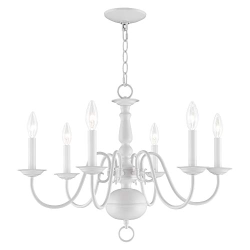 Image of Livex Lighting 5006-03 Williamsburgh 6-Light Chandelier, White