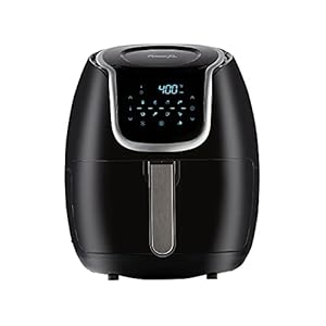 Power XL Vortex Airfryer 4,7L – 5-in-1 digitale heteluchtfriteuse – 360 graden cyclonische technologie – 1 grote afneembare mand – maakt koken met minder olie en vet gemakkelijker en sneller –