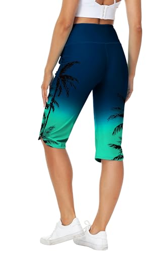 Image of AOBUTE Womens Swim Capris Pant Sun Protection High Waisted Swimming Leggings with Pockets (No Lining)