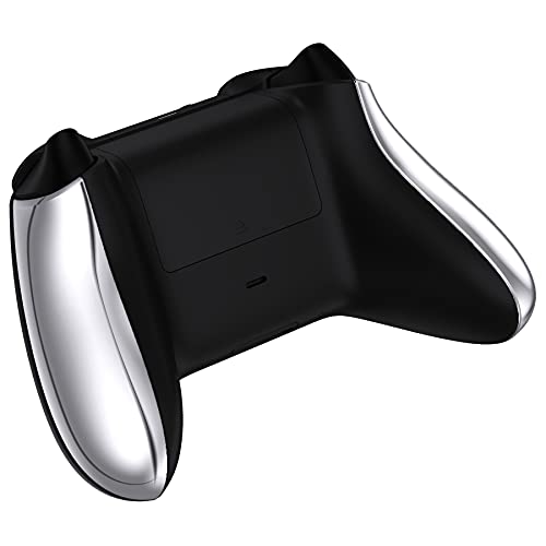 Image of eXtremeRate Replacement Side Rails Grip for Xbox Core Wireless Controller, Chrome Silver Custom Accessories Back Panesl Handles Cover Shell for Xbox Series X & S Controller