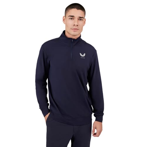 Castore Mens Golf Mainline Classic Zip Mock Sweater - Midnight Navy - S
