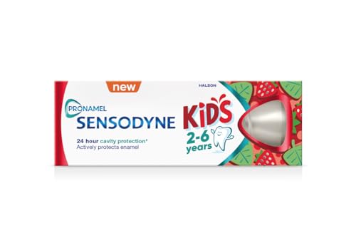 SENSODYNE PRONAMEL Kids 2-6 g Toothpaste 50 ml for Children from 2 to 6 Years Old Protects Teeth from Cavities Strawberry Flavored Pack of 3