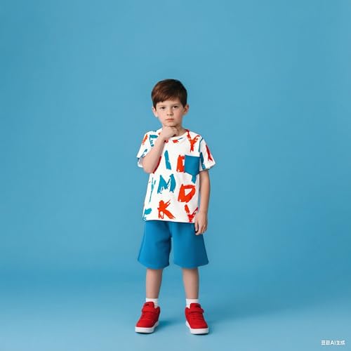 Image of Size 6-12 Years Boys Summer Fall Outfits Set 2PCS Short Sleeve T-Shirt & Shorts Sets Teen Fashion Clothing Sets