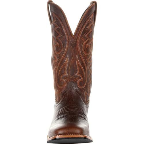 Cowboy Boots for Men Embroidered Western Boots Square Toe Outdoor Durable Retro Classic Short Boots for Spring Fall3