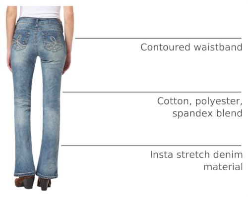 Image of WallFlower Luscious Curvy Bootcut Jeans for Women, Mid-Rise Insta Stretch Denim, Size-Inclusive Juniors Jeans