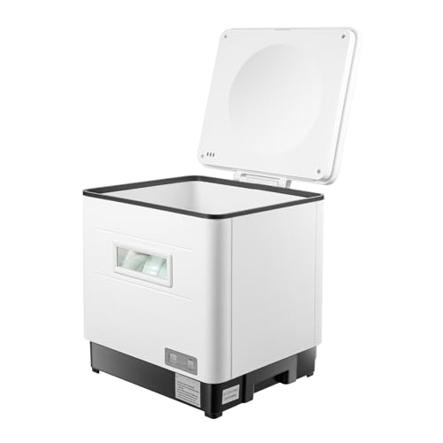Lavastoviglie in acciaio inox, mini lavastoviglie da tavolo, 800 W, 220 V, per piccole cucine, bianco