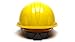 Pyramex Cap Style 4 Point Ratchet Suspension Hard Hat with Rain Trough - Comfortable Low Profile Design, Yellow