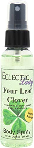 Eclectic Lady Four Leaf Clover Body Spray, Double Strength, 2 ounces, Body Mist for Women with Clean, Light & Gentle Fragrance, Cologne with Soft, Subtle Aroma For Daily Use